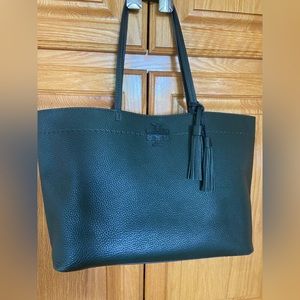 Tory Burch forest green leather tote